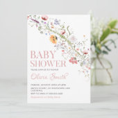 Boho rustiek Wildbloem Bloemen Baby shower Kaart (Staand voorkant)