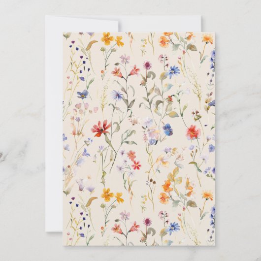 Boho rustiek wilde bloem vrijgezellenfeest kaart (Achterkant)