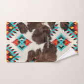 Boho rustiek Zuidwest Koeienhuid Azteeks Patroon Bad Handdoek (Handdoek)