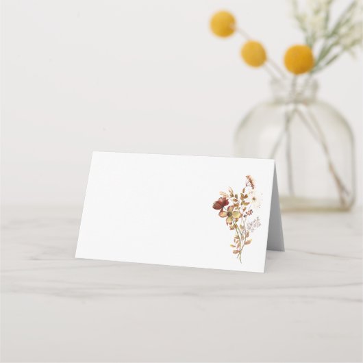 Boho Rustieke Aardse Natuur Botanische Bruidsdouch Plaatskaartje (Voorkant)