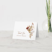 Boho Rustieke Aardse Natuur Botanische Bruiloft Bedankkaart (Voorkant)