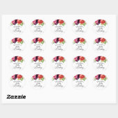 Boho Rustieke Aquarel Bloem 70e Verjaardagsfeestje Ronde Sticker (Vel)
