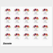 Boho Rustieke Aquarel Bloem 70ste Verjaardagsfeest Ronde Sticker (Vel)