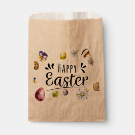 Boho rustieke aquarel kleurrijke Happy Easter Bedankzakje