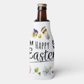 Boho rustieke aquarel kleurrijke Happy Easter Flesjeskoeler (Fles Voorkant)