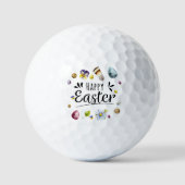 Boho rustieke aquarel kleurrijke Happy Easter Golfballen (Voorkant)