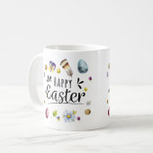 Boho rustieke aquarel kleurrijke Happy Easter Koffiemok (Voorkant links)