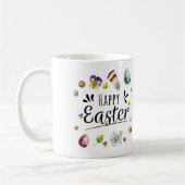 Boho rustieke aquarel kleurrijke Happy Easter Koffiemok (Links)