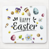 Boho rustieke aquarel kleurrijke Happy Easter Muismat (Voorkant)