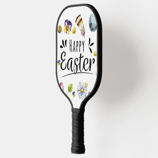 Boho rustieke aquarel kleurrijke Happy Easter Pickleball Paddle (Links)