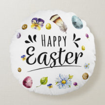 Boho rustieke aquarel kleurrijke Happy Easter