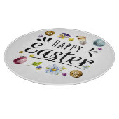 Boho rustieke aquarel kleurrijke Happy Easter Snijplank (Hoek)