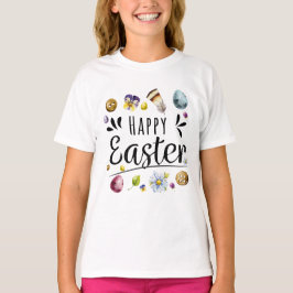 Boho rustieke aquarel kleurrijke Happy Easter T-shirt
