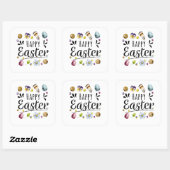 Boho rustieke aquarel kleurrijke Happy Easter Vierkante Sticker (Vel)