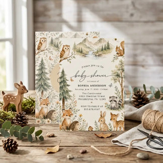 Boho rustieke avontuur bos baby shower kaart