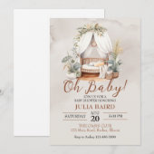 Boho Rustieke Baby Crib Shower Kaart (Voorkant / Achterkant)