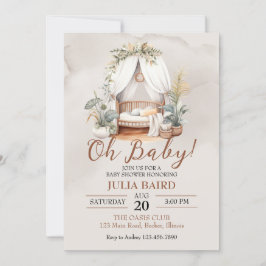 Boho Rustieke Baby Crib Shower Kaart