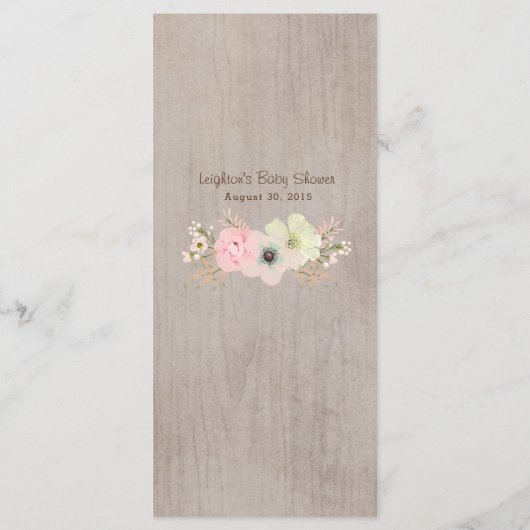 Boho Rustieke Baby of Vrijgezellenfeest, Wedding M Menu (Achterkant)