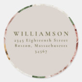 Boho Rustieke Bloemboeket Elegant Retouradres  Ronde Sticker (Voorkant)