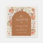 Boho Rustieke Bloemboog Fall Wedding Servet (Voorkant)