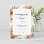 Boho Rustieke Bloemen Avondfeest Uitnodiging (Staand voorkant)