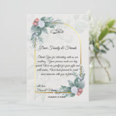 Boho Rustieke Bloemen & Elegante Huwelijk Bedankkaart (Staand voorkant)