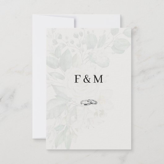 Boho Rustieke Bloemen & Elegante Huwelijk RSVP Kaartje (Achterkant)