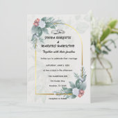 Boho Rustieke Bloemen & Elegante Huwelijk Save the Date (Staand voorkant)