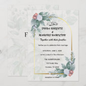 Boho Rustieke Bloemen & Elegante Huwelijk Save the Date (Voorkant / Achterkant)