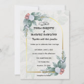 Boho Rustieke Bloemen & Elegante Huwelijk Save the Save The Date (Voorkant)