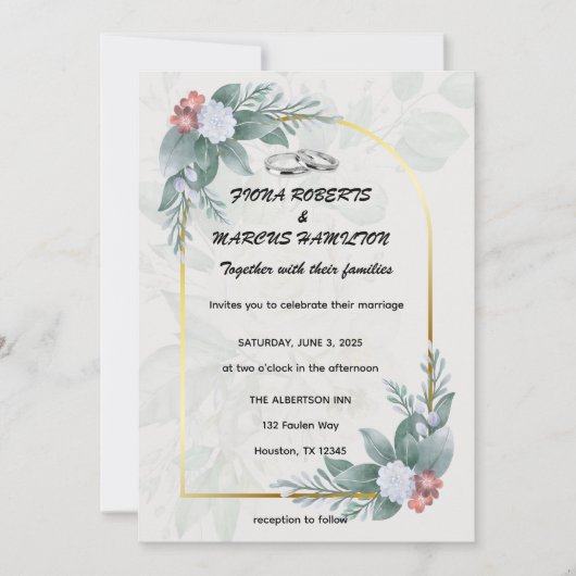Boho Rustieke Bloemen & Elegante Huwelijk Save the Save The Date (Voorkant)