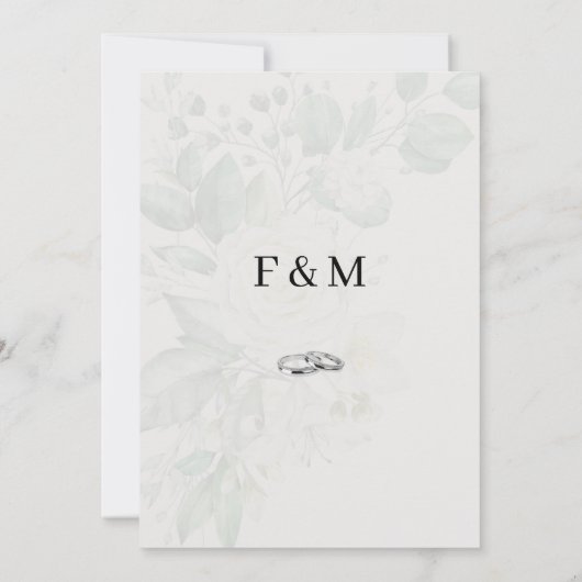 Boho Rustieke Bloemen & Elegante Huwelijk Save the Save The Date (Achterkant)