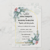 Boho Rustieke Bloemen & Elegante Huwelijk Save the Save The Date (Voorkant / Achterkant)