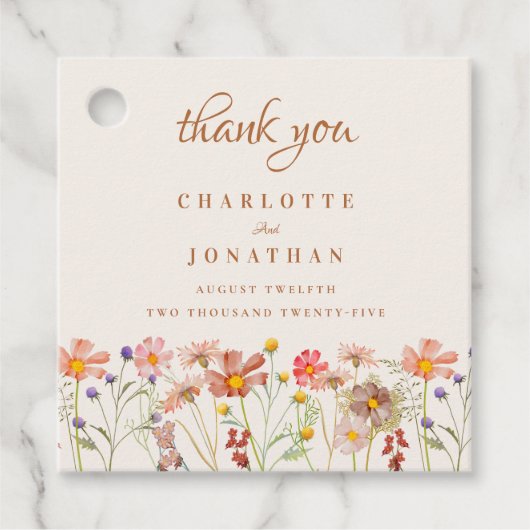 Boho Rustieke Bloemen Fall Wedding Dank u Bedankjes Labels (Voorkant)
