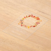 Boho Rustieke Bloemen Herfst Herfsten bruiloft Acryl Uitnodigingen (Laagn)