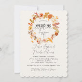 Boho Rustieke Bloemen Herfst Herfsten bruiloft rec Kaart (Voorkant)