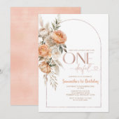 Boho rustieke bloemen is ze niet mooi jarig kaart (Voorkant / Achterkant)