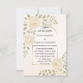 Boho Rustieke Bloemen & Minimalistische Elegante H RSVP Kaartje (Voorkant)