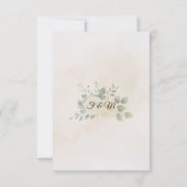 Boho Rustieke Bloemen & Minimalistische Elegante H RSVP Kaartje (Achterkant)