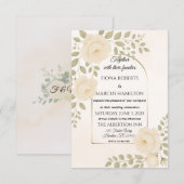 Boho Rustieke Bloemen & Minimalistische Elegante H RSVP Kaartje (Voorkant / Achterkant)