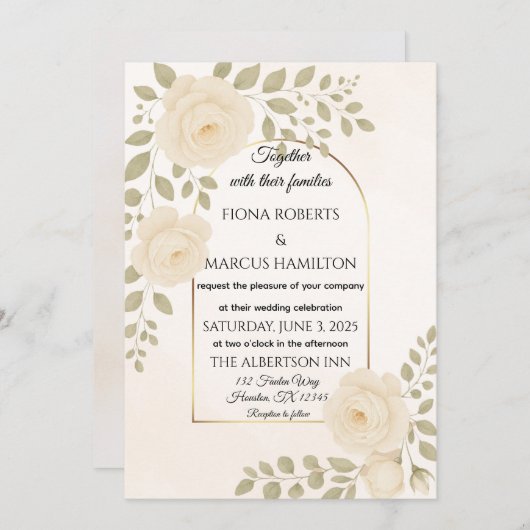 Boho Rustieke Bloemen & Minimalistische Elegante H Save The Date (Voorkant / Achterkant)