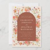 Boho Rustieke Bloemen Verbrand Sinaasappel Fall We Kaart (Voorkant)