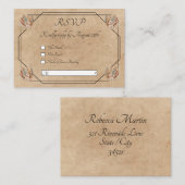 Boho rustieke bloemenbruiloft RSVP Notitiekaartje