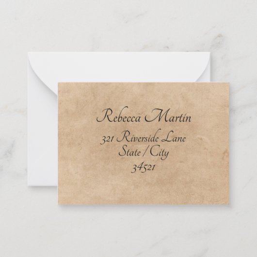 Boho rustieke bloemenbruiloft RSVP Notitiekaartje (Achterkant)