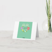 Boho Rustieke Bloemenkrans Bruiloft (Munt) Bedankkaart (Achterkant)