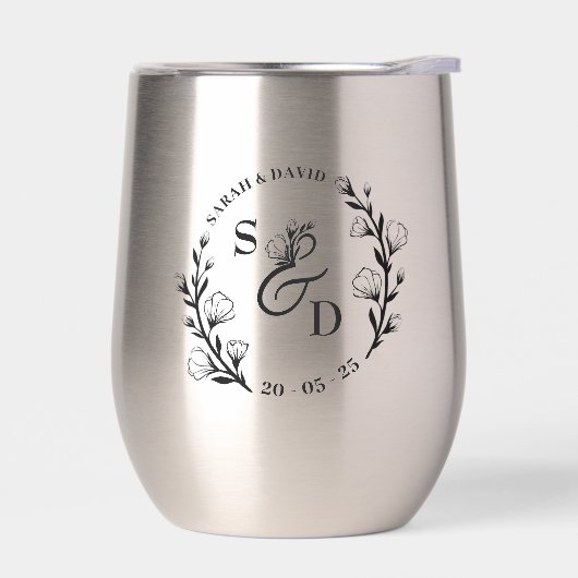 Boho rustieke bloemenmonogram Initialen bruiloft (Links)