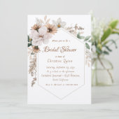 Boho Rustieke Bloemige Bruiloftsborrel Kaart (Staand voorkant)
