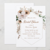 Boho Rustieke Bloemige Bruiloftsborrel Kaart (Voorkant / Achterkant)