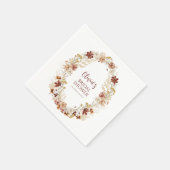 Boho Rustieke Bloemige Burgundy Bruiloft Feest Cus Servet (Hoek)