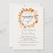 Boho Rustieke Bloemige Herfst Engagement Party Kaart (Voorkant)